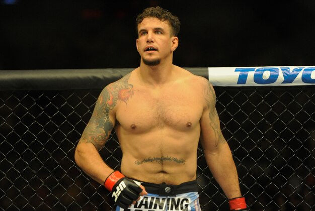 Aug 31, 2013; Milwaukee, WI, USA;  Frank Mir gets ready to fight during the UFC-164 bout at BMO Harris Bradley Center. Mandatory Credit: Benny Sieu-USA TODAY Sports