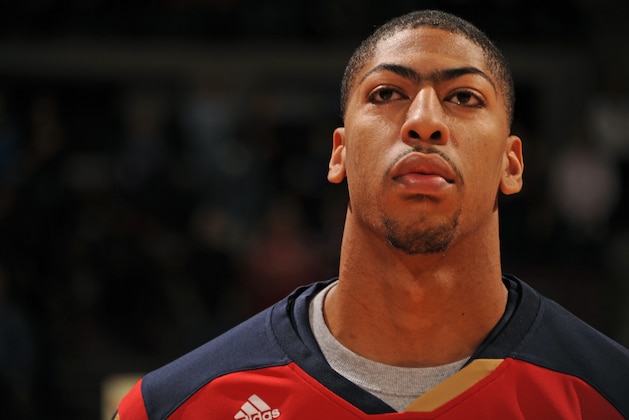 AUBURN HILLS, MI - JANUARY 24:   Anthony Davis #23 of the New Orleans Pelicans stands on the court before the game against the Detroit Pistons on January 24, 2014 at The Palace of Auburn Hills in Auburn Hills, Michigan. NOTE TO USER: User expressly acknowledges and agrees that, by downloading and/or using this photograph, User is consenting to the terms and conditions of the Getty Images License Agreement.  Mandatory Copyright Notice: Copyright 2014 NBAE (Photo by Dan Lippitt/NBAE via Getty Images)