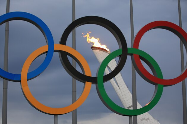 SOCHI, RUSSIA - JANUARY 27:  The Olympic Cauldron is tested by fire crews at the Sochi 2014 Winter Olympic Park in the Costal Cluster on January 27, 2014 in Sochi, Russia.  (Photo by Richard Heathcote/Getty Images)