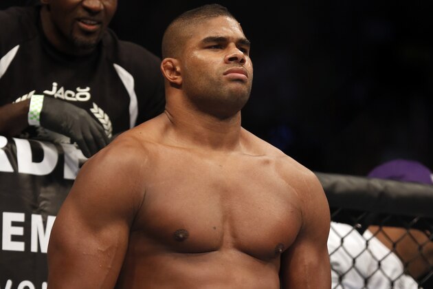 Alistair Overeem is seen before his fight against Travis Browne in their UFC on Fox Sports 1 mixed martial arts heavyweight bout in Boston, Saturday, August 17,2013.  Browne won via first round TKO. (AP Photo/Gregory Payan)