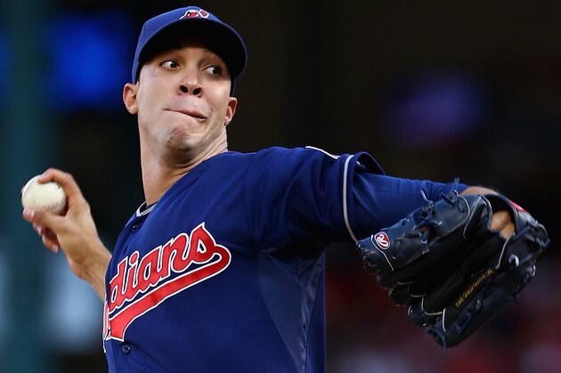 ARLINGTON, TX - JUNE 12:  Ubaldo Jimenez #30 of the Cleveland Indians throws a pitch against the Texas Rangers in the bottom of the first inning at Rangers Ballpark in Arlington on June 12, 2013 in Arlington, Texas.  (Photo by Tom Pennington/Getty Images)