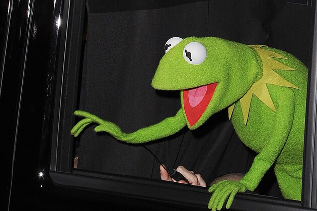 Kermit The Frog arrives at the premiere of  The Muppets at El Capitan Theater, Saturday, Nov. 12, 2011, in Los Angeles.  The Muppets opens in theaters Nov. 23, 2011. (AP Photo/Katy Winn)