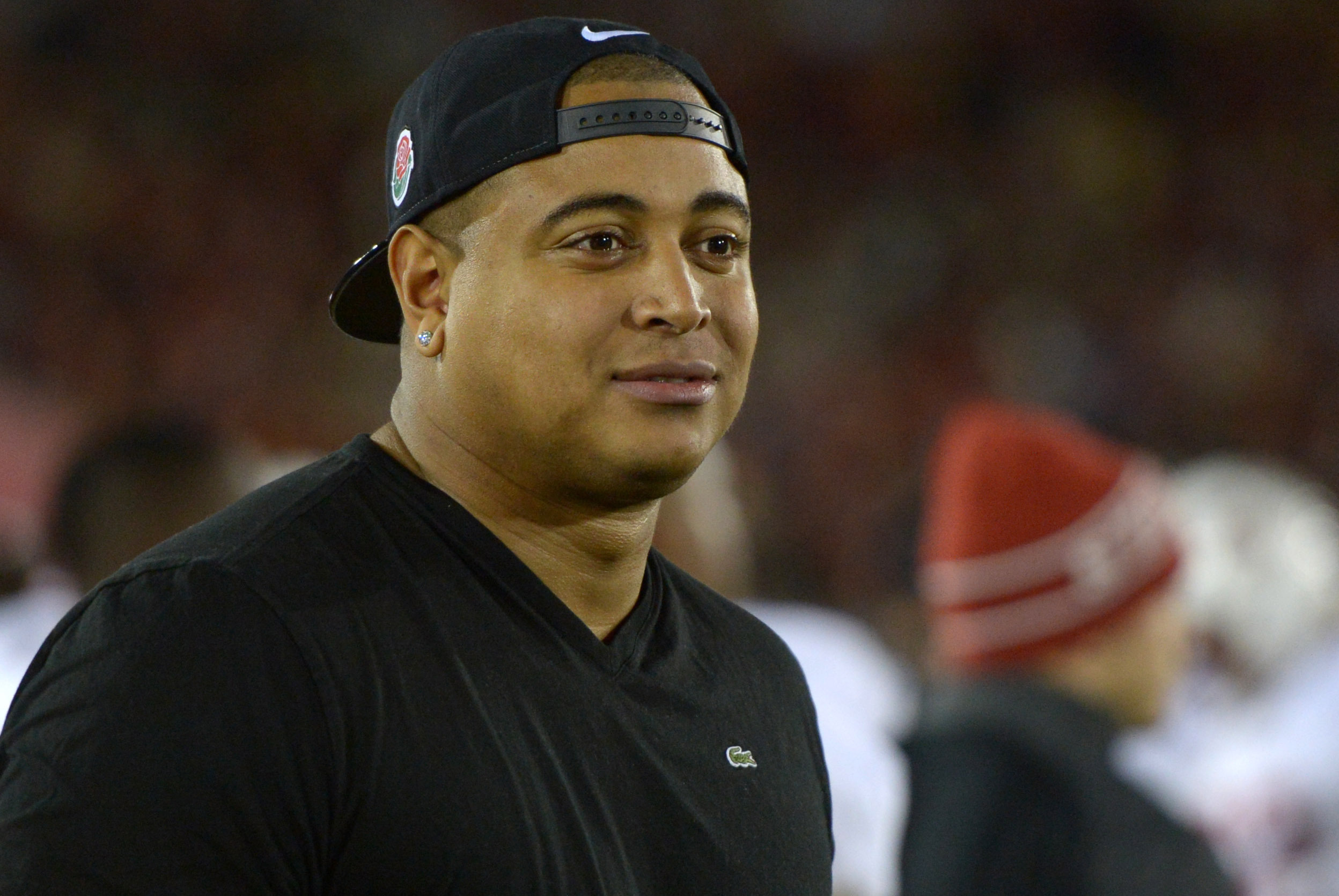 Nov 16, 2013; Los Angeles, CA, USA; Miami Dolphins offensive lineman and Stanford Cardinal alumnus Jonathan Martin attends the game against the Southern California Trojans at Los Angeles Memorial Coliseum. Mandatory Credit: Kirby Lee-USA TODAY Sports