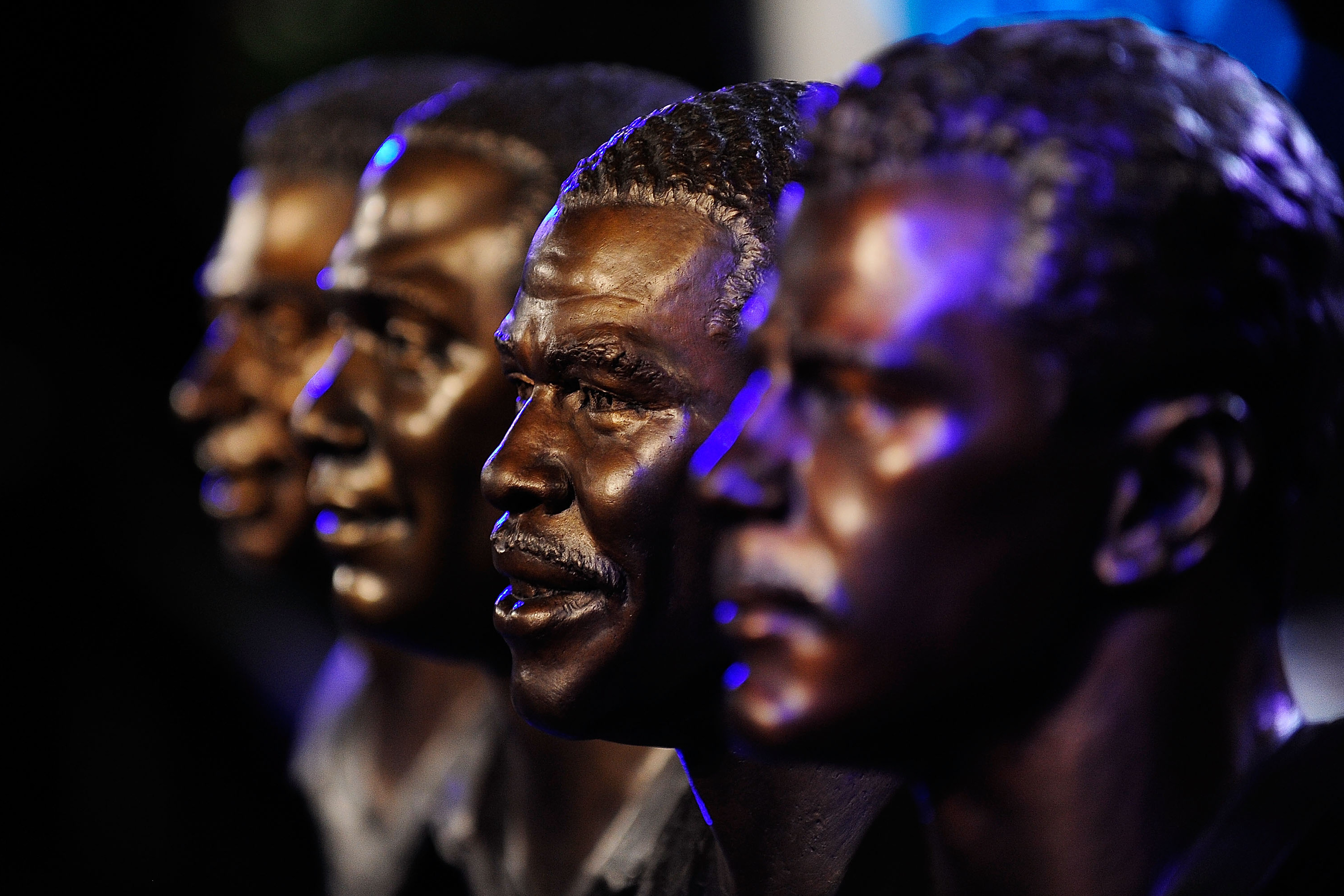NEW ORLEANS, LA - FEBRUARY 02:  Detailed view of Hall of Fame busts during the Pro Football Hall of Fame Press Conference at the New Orleans Convention Center on February 2, 2013 in New Orleans, Louisiana.  (Photo by Stacy Revere/Getty Images)