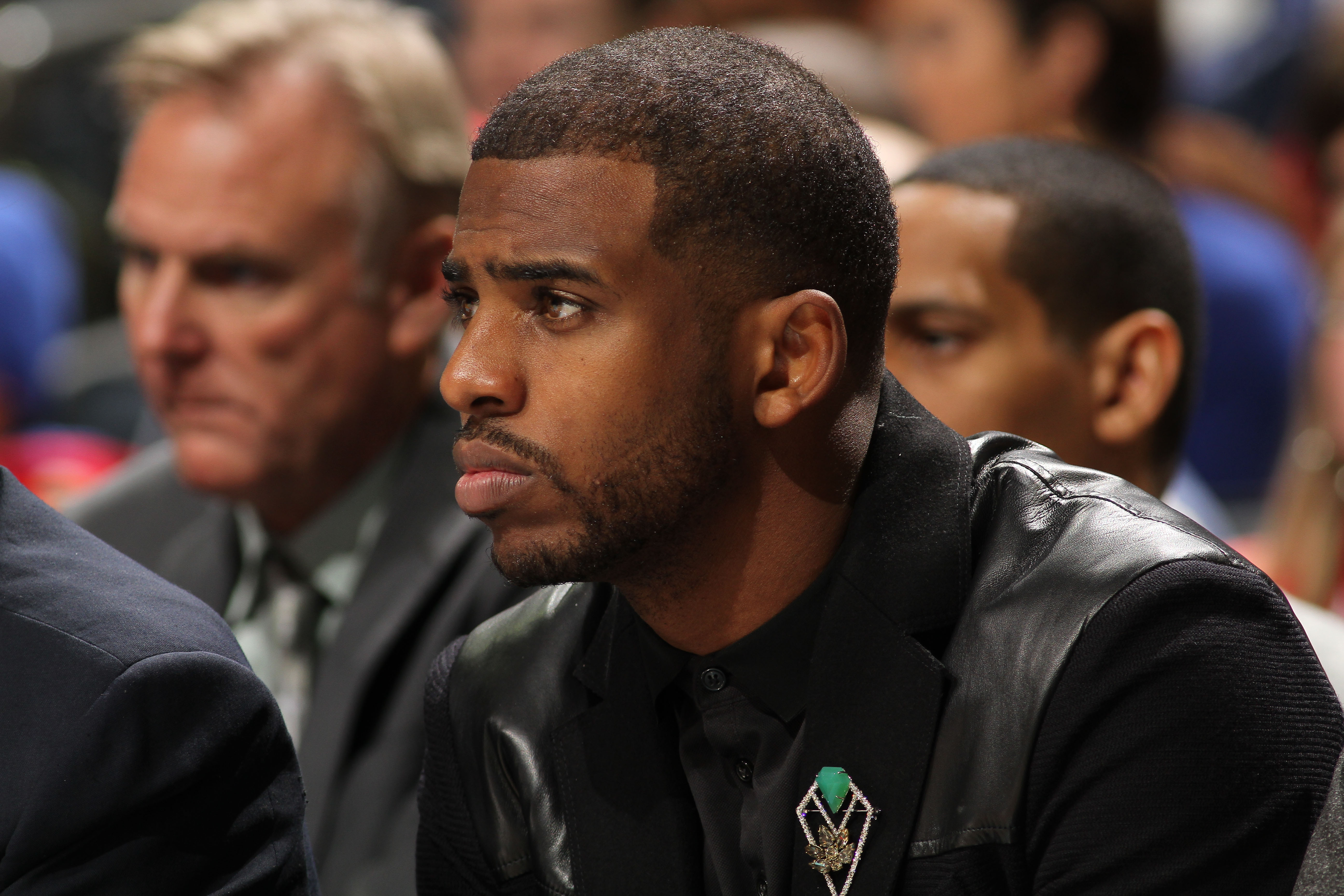 CHARLOTTE, NC - JANUARY 22:  Chris Paul #3 of the Los Angeles Clippers looks on during the game against the Charlotte Bobcats at the Time Warner Cable Arena on January 22, 2014 in Charlotte, North Carolina.  NOTE TO USER: User expressly acknowledges and agrees that, by downloading and or using this photograph, User is consenting to the terms and conditions of the Getty Images License Agreement.  Mandatory Copyright Notice:  Copyright 2014 NBAE (Photo by Brock Williams-Smith/NBAE via Getty Images)