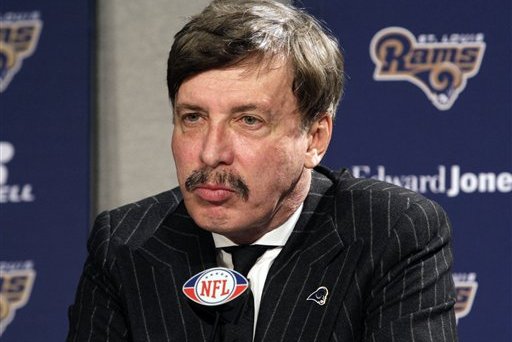 St. Louis Rams team owner Stan Kroenke speaks at the press conference to announce the appointment of Jeff Fisher the new head coach of the St. Louis Rams, Tuesday, Jan. 17, 2012 in St. Louis.(AP Photo/Tom Gannam)