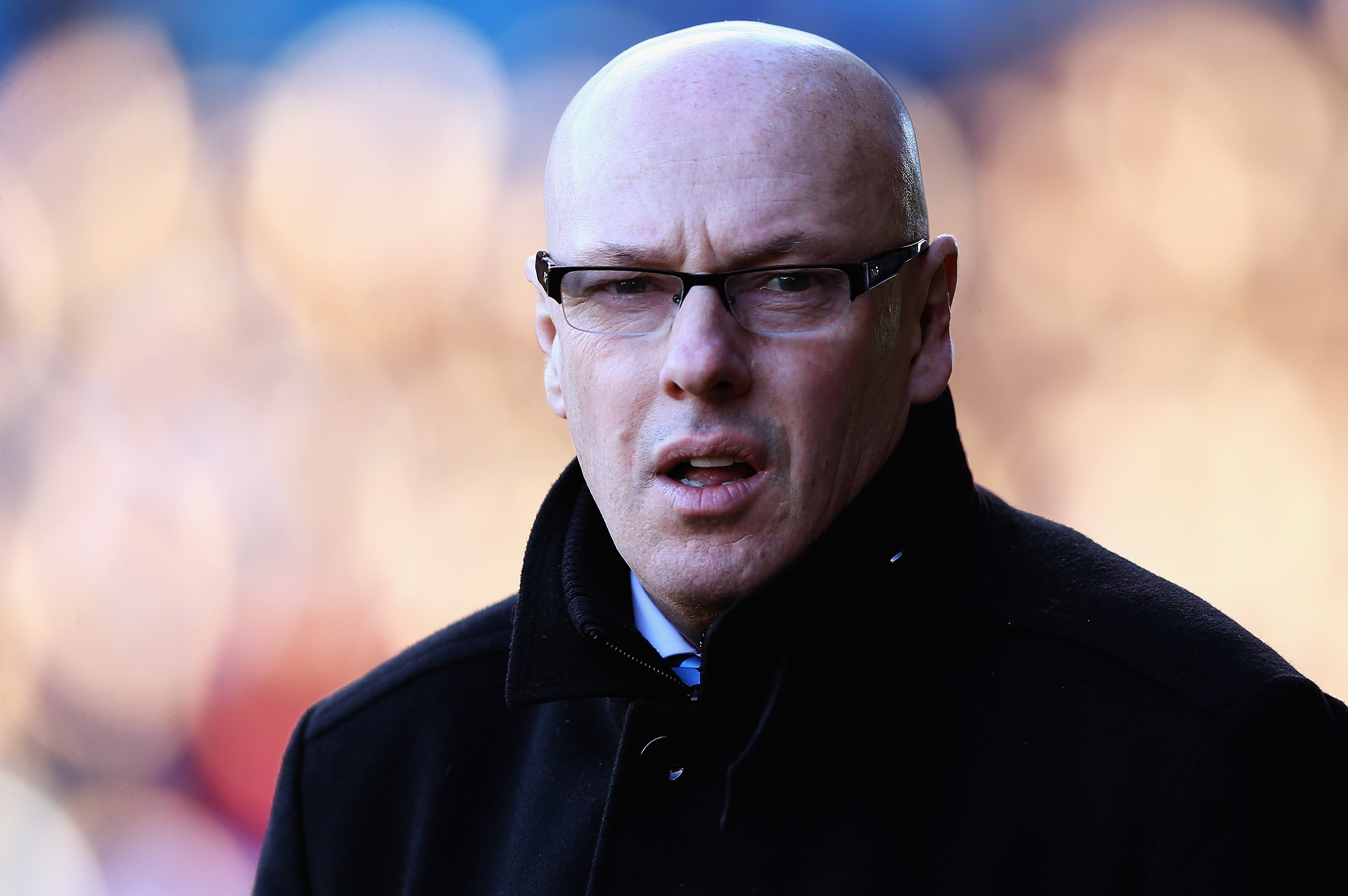 SHEFFIELD, ENGLAND - JANUARY 11:  Brian McDermott. manager of Leeds United looks on during the Sky Bet Championship match between Sheffield Wednesday and Leeds United at Hillsborough Stadium on January 11, 2014 in Sheffield, England,  (Photo by Matthew Lewis/Getty Images)