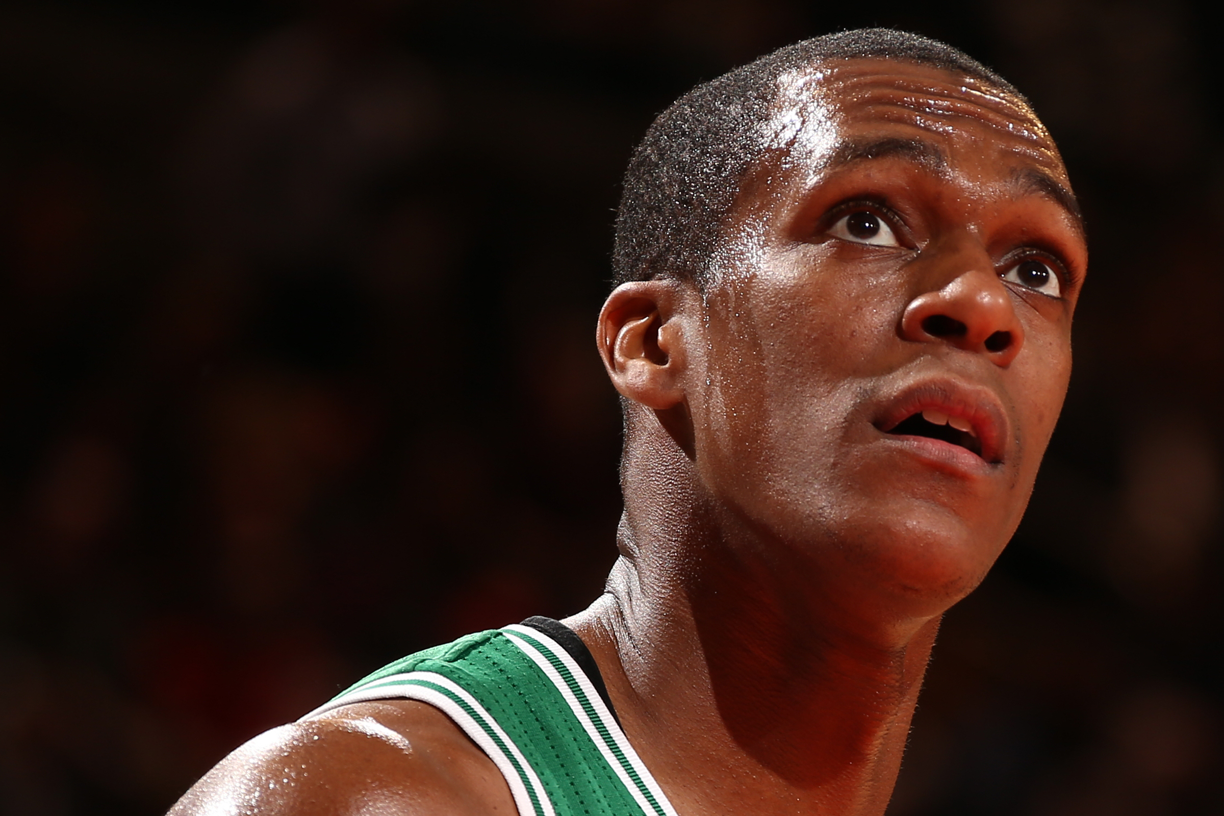 NEW YORK, NY - JANUARY 28:  Rajon Rondo #9 of the Boston Celtics looks on during the game against the Boston Celtics at Madison Square Garden in New York City on January 28, 2014.  NOTE TO USER: User expressly acknowledges and agrees that, by downloading and or using this photograph, User is consenting to the terms and conditions of the Getty Images License Agreement. Mandatory Copyright Notice: Copyright 2014 NBAE  (Photo by Nathaniel S. Butler/NBAE via Getty Images)