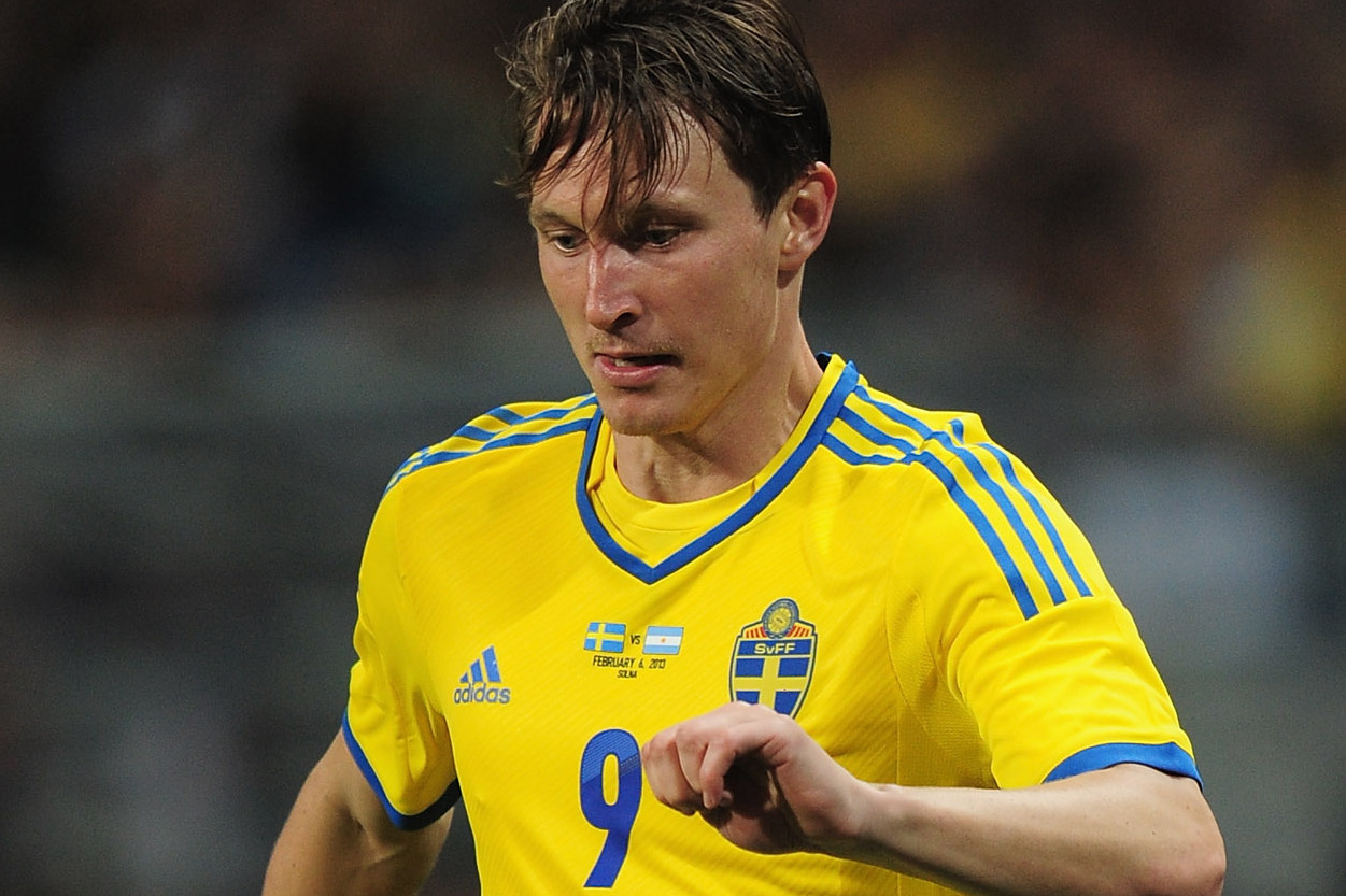 STOCKHOLM, SWEDEN - FEBRUARY 06:  Kim Kallstrom of Sweden in action during the International Friendly match between Sweden and Argentina at the Friends Arena on February 6, 2013 in Stockholm, Sweden.  (Photo by Jamie McDonald/Getty Images)