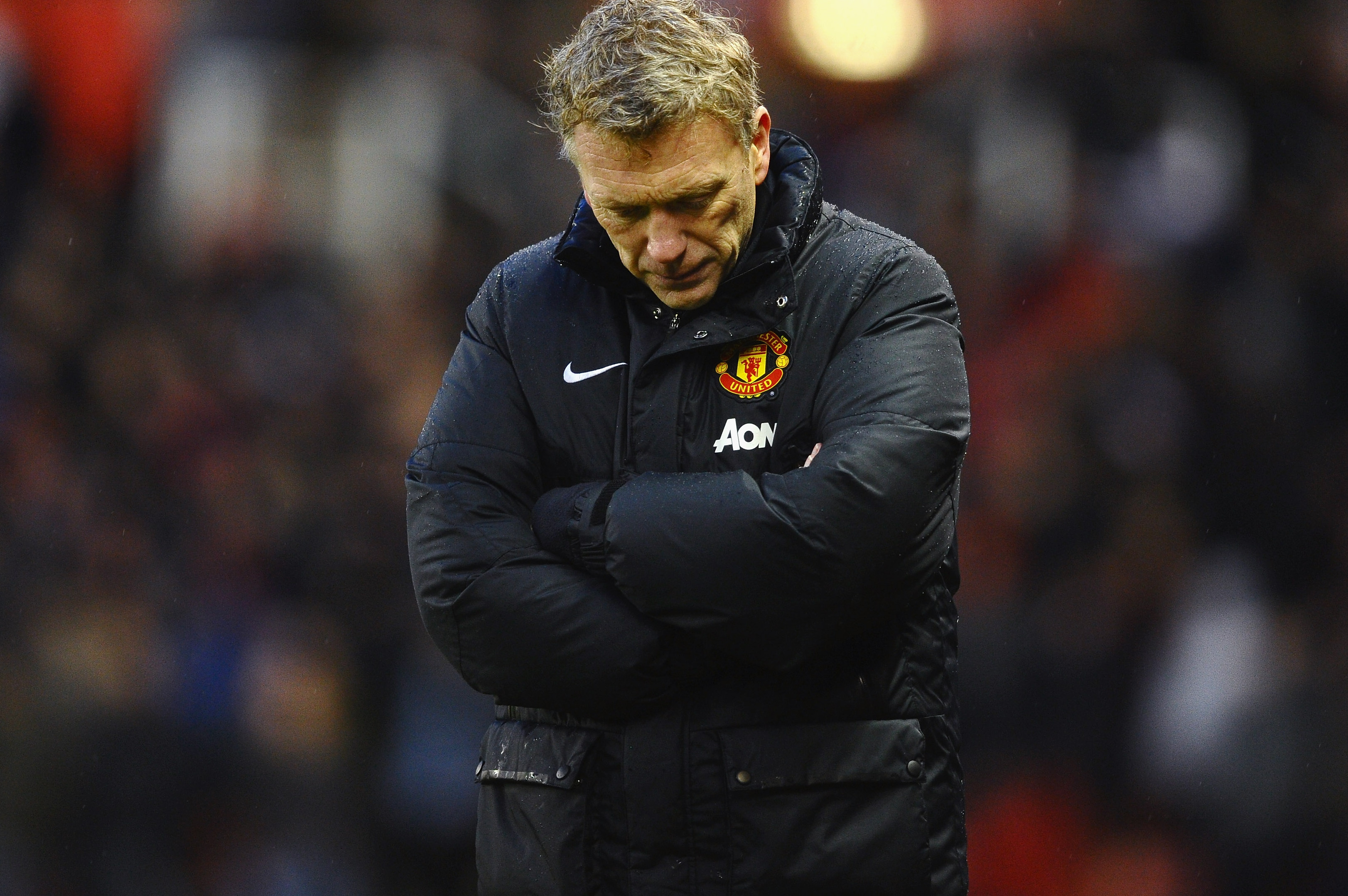 STOKE ON TRENT, ENGLAND - FEBRUARY 01:  David Moyes of Manchester United shows his dissapointment as his side lose the Barclays premier League match between Stoke City and Manchester United at Britannia Stadium on February 1, 2014 in Stoke on Trent, England.  (Photo by Laurence Griffiths/Getty Images)