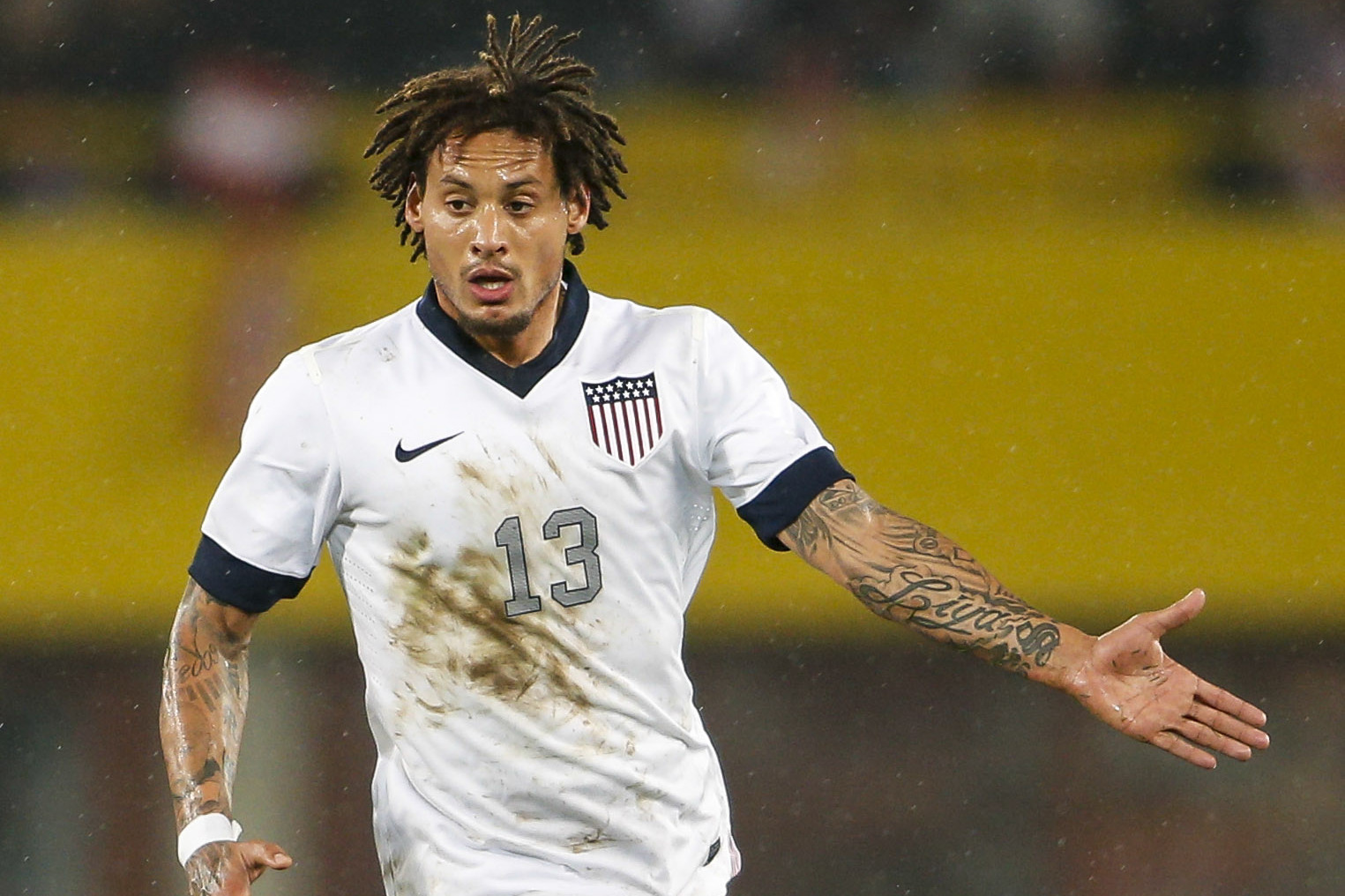 VIENNA, AUSTRIA - NOVEMBER 19: Jermaine Jones of USA controls the ball during the International friendly match between Austria and USA at the Ernst-Happel Stadium on November 19, 2013 in Vienna, Austria. (Photo by Christian Hofer/Getty Images)