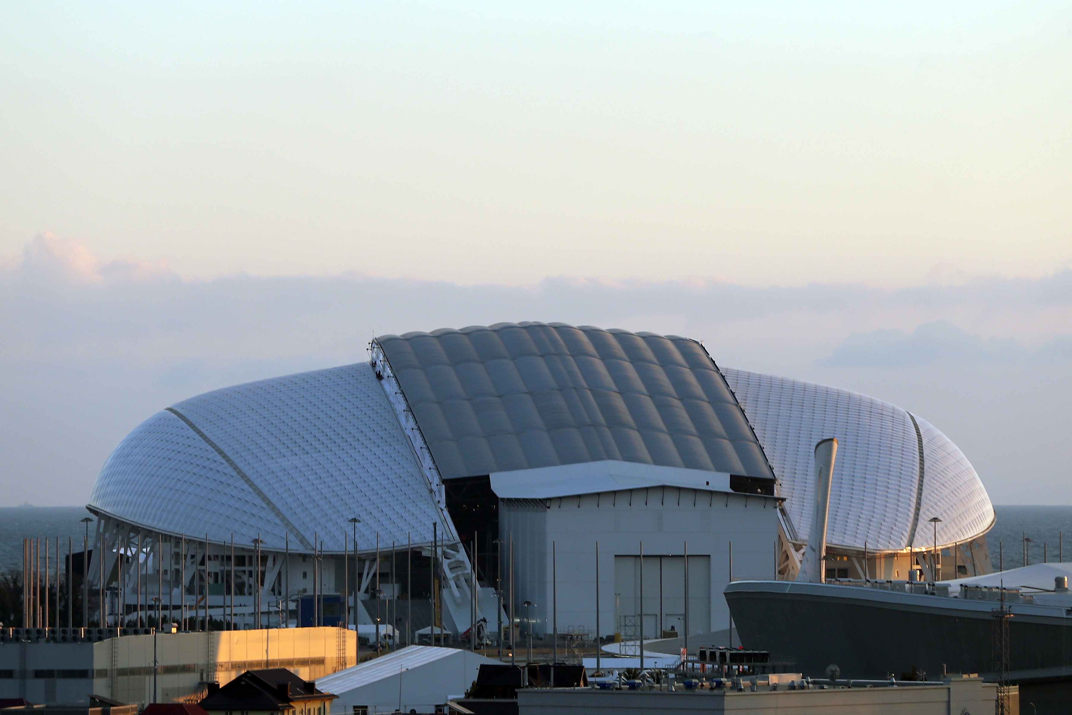 ADLER, RUSSIA - JANUARY 08:   Fisht Olympic Stadium is seen on January 8, 2014 in Alder, Russia. The region will host the Sochi 2014 Winter Olympics which start on February 6th, 2014.  (Photo by Michael Heiman/Getty Images)
