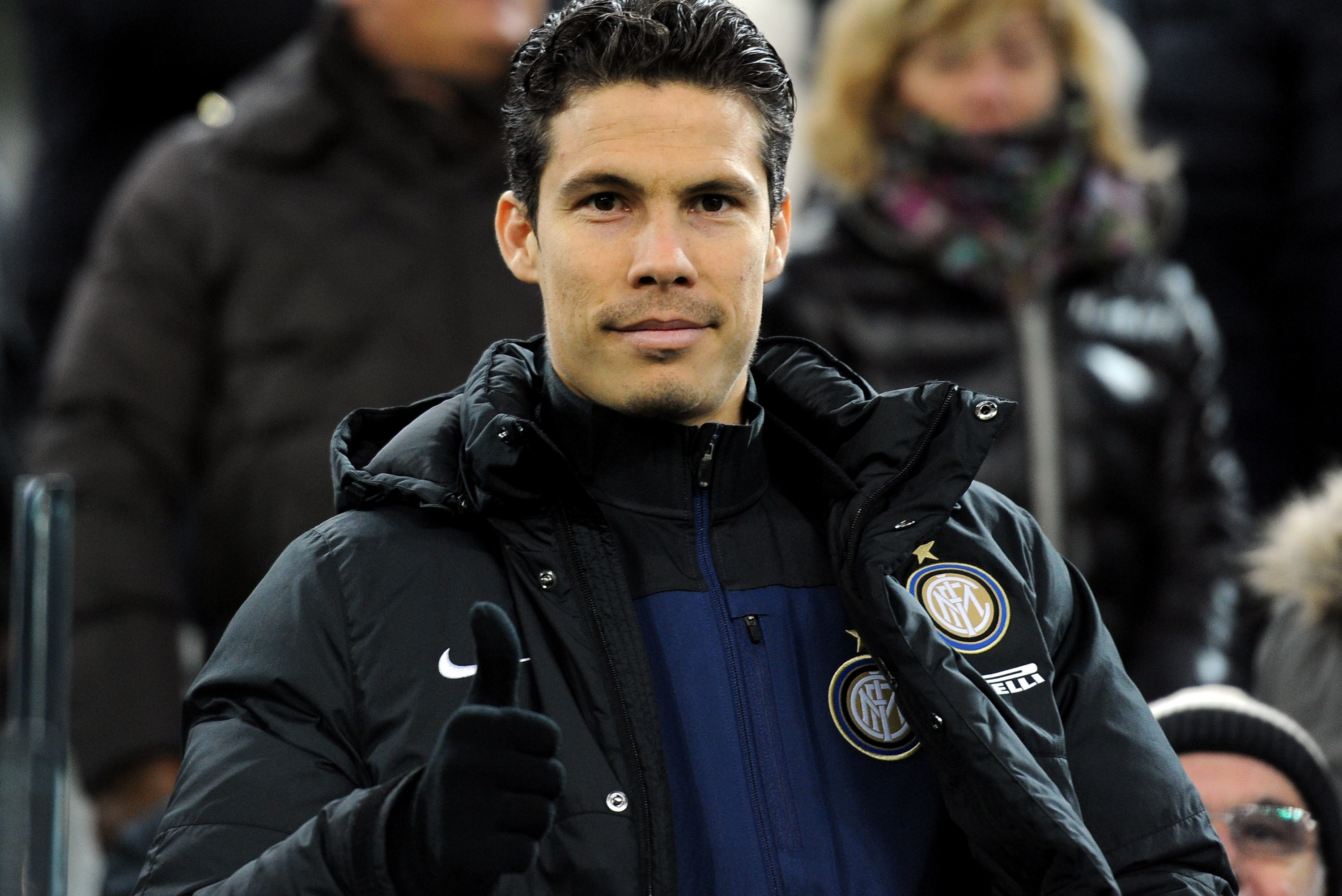 TURIN, ITALY - FEBRUARY 02:  Hernanes of FC Inter Milan prior to the Serie A match between Juventus and FC Internazionale Milano at Juventus Arena on February 2, 2014 in Turin, Italy.  (Photo by Claudio Villa/Getty Images)