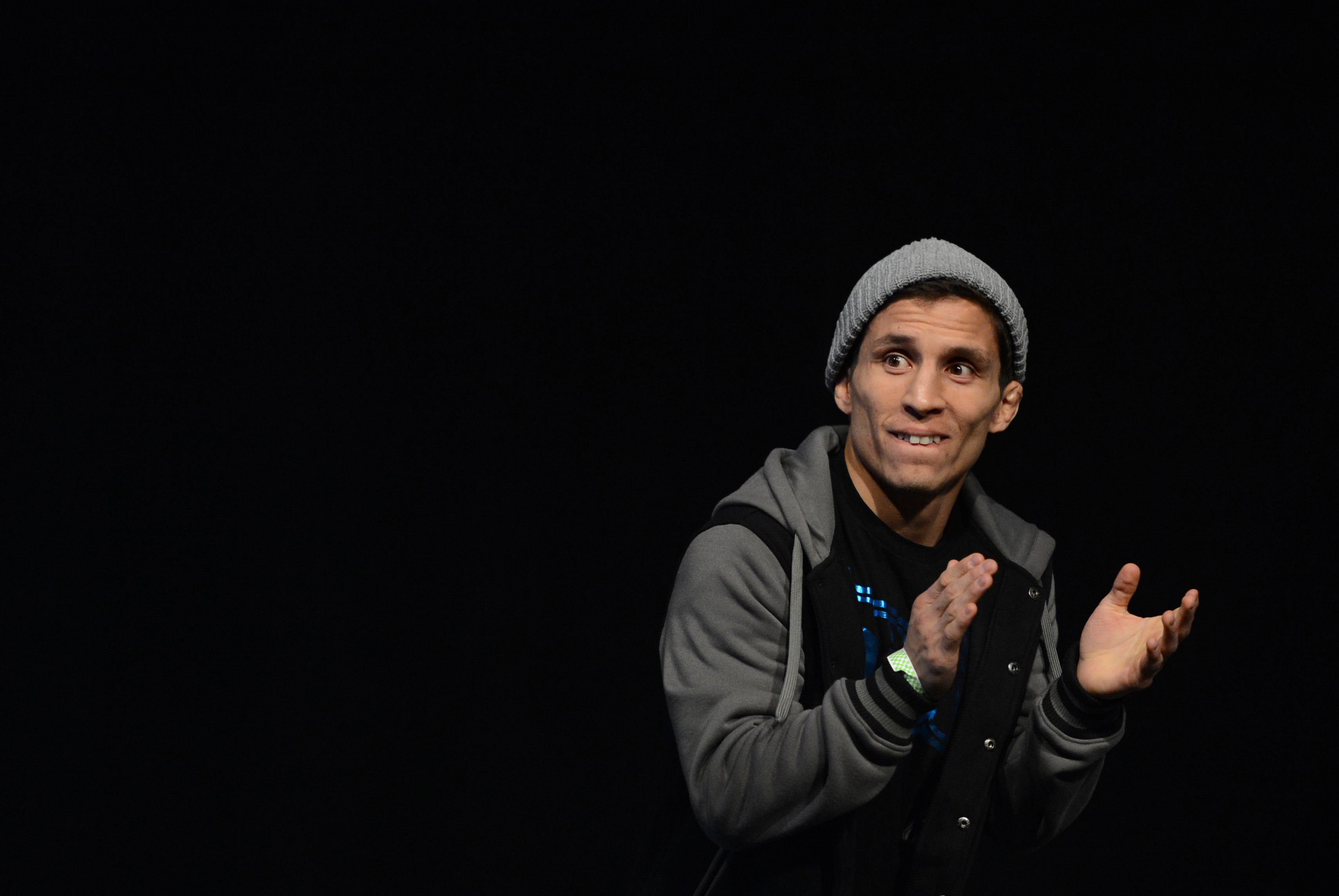 December 13, 2013; Sacramento, CA, USA; UFC flyweight championship fighter Joseph Benavidez participates in the official weigh-in for UFC on FOX 9 at Sleep Train Arena. Mandatory Credit: Kyle Terada-USA TODAY Sports