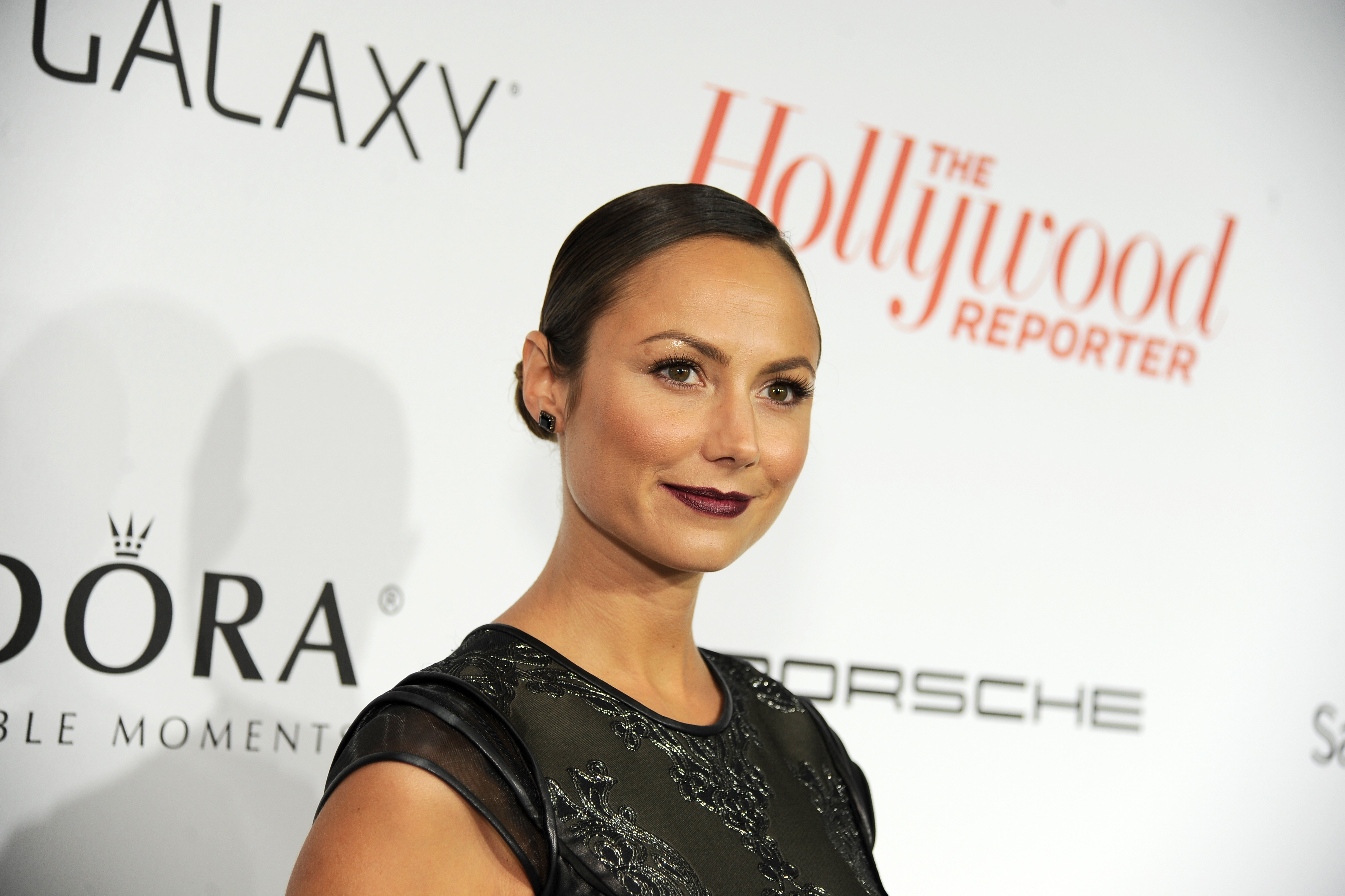 Stacy Keibler arrives at The Hollywood Reporter celebration of the Emmy nominees and new fall TV season presented by Samsung Galaxy, Asos, Porsche, Pandora and Ketel One, on Thursday, Sept. 19, 2013, at Soho House in West Hollywood, Calif. (Photo by Jordan Strauss/Invision for THR/AP Images)