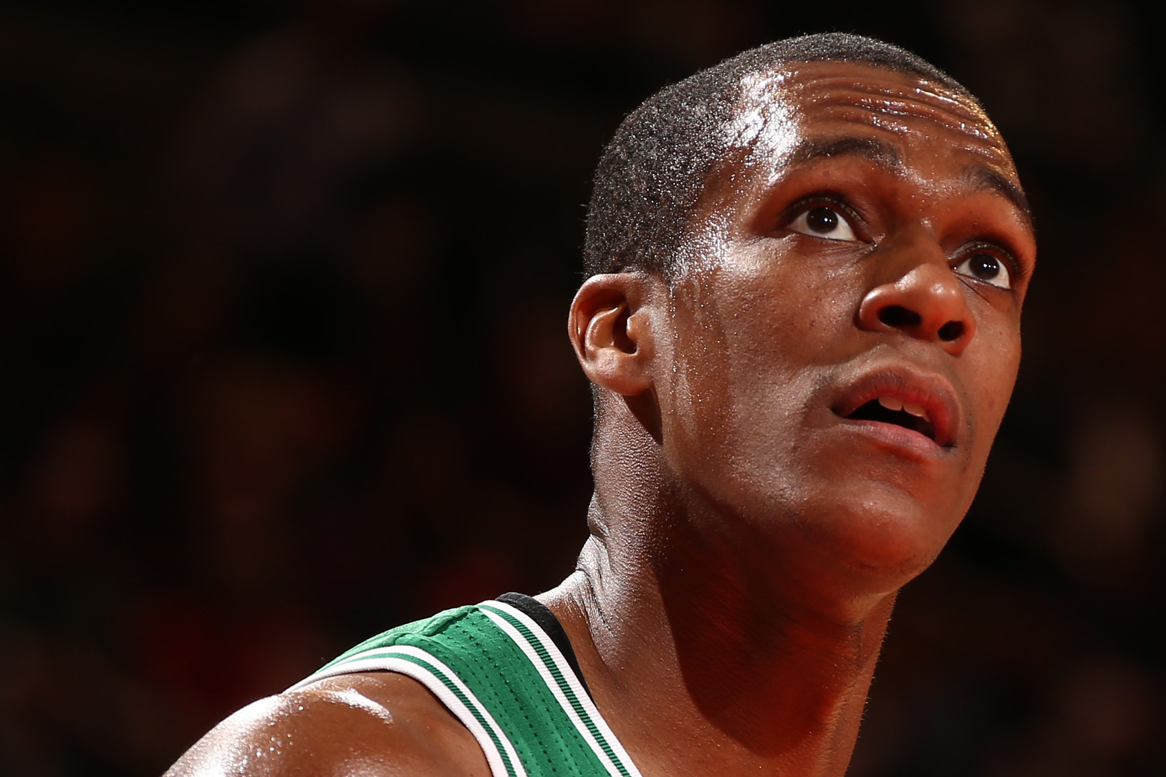 NEW YORK, NY - JANUARY 28:  Rajon Rondo #9 of the Boston Celtics looks on during the game against the Boston Celtics at Madison Square Garden in New York City on January 28, 2014.  NOTE TO USER: User expressly acknowledges and agrees that, by downloading and or using this photograph, User is consenting to the terms and conditions of the Getty Images License Agreement. Mandatory Copyright Notice: Copyright 2014 NBAE  (Photo by Nathaniel S. Butler/NBAE via Getty Images)