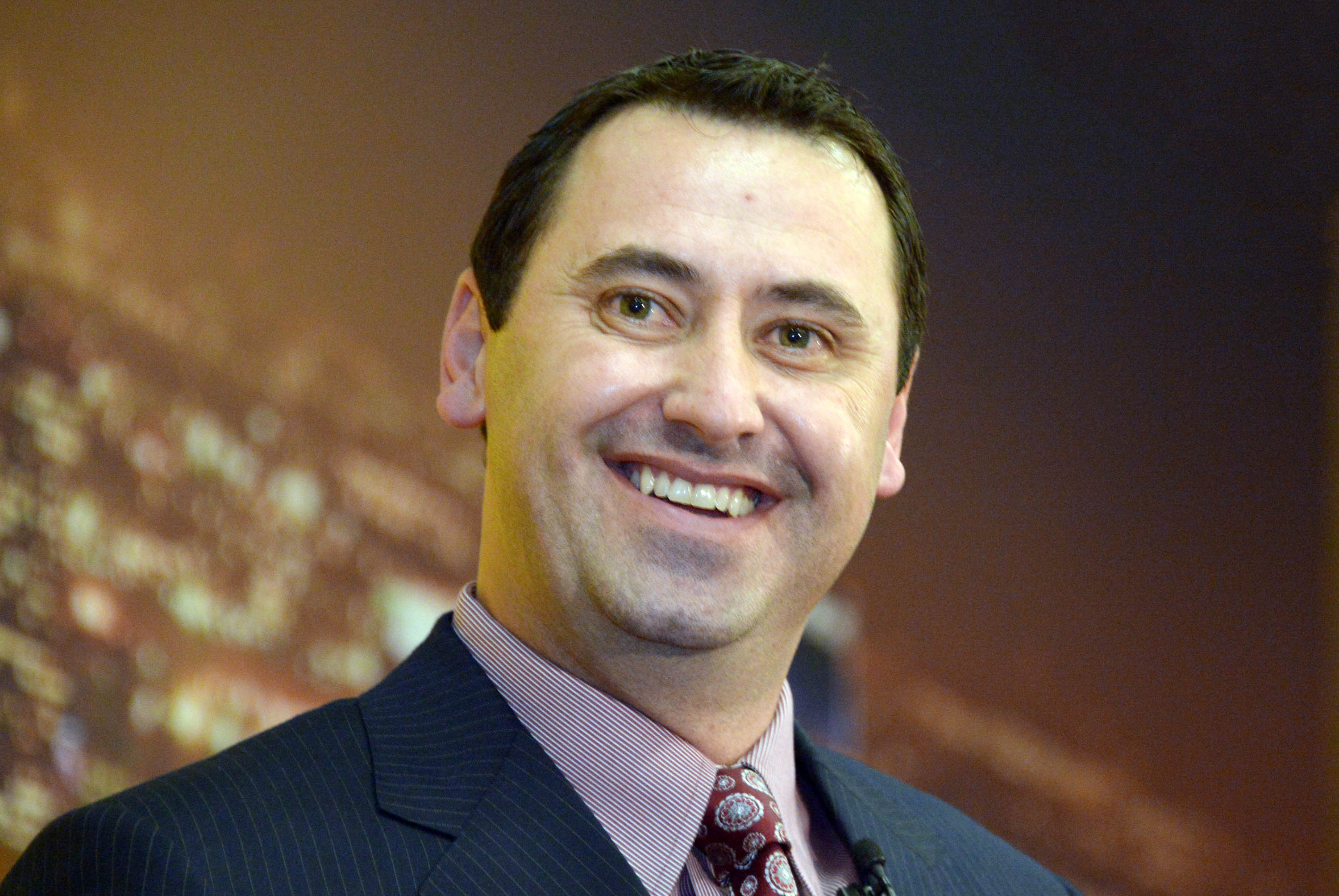 Dec 3, 2013; Los Angeles, CA, USA; Steve Sarkisian at press conference to announce his hiring as Southern California Trojans football coach at John McKay Center. Mandatory Credit: Kirby Lee-USA TODAY Sports