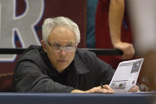 Los Angeles Lakers general manager Mitch Kupchak watches Loyola Marymount play Gonzaga in an NCAA college basketball game, Thursday, Jan. 31, 2013, in Los Angeles. Gonzaga won 88-43. (AP Photo/Mark J. Terrill)