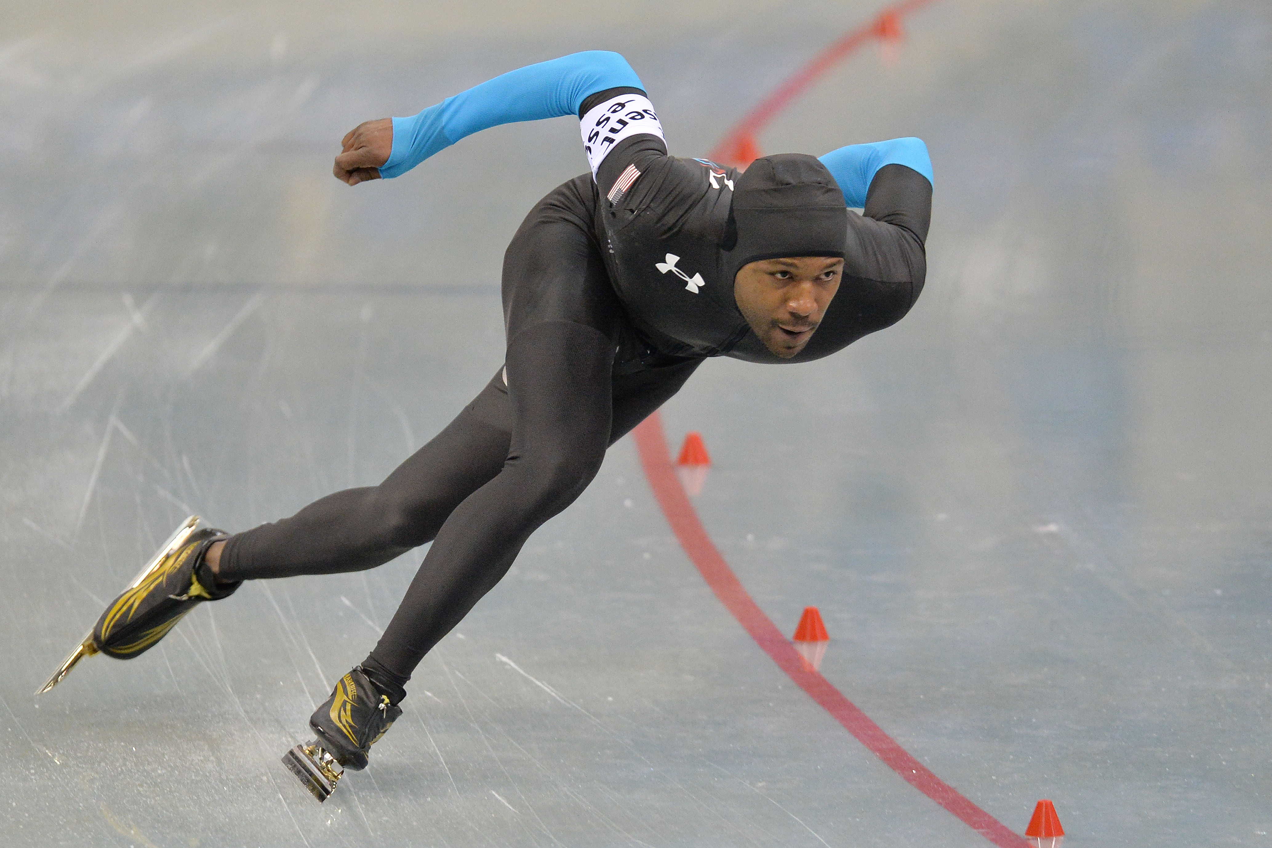 NAGANO, JAPAN - JANUARY 19:  Shani Davis USA competes in men 1000m during Essent ISU World Sprint Speed Skating Championships 2014 at M Wave on January 19, 2014 in Nagano, Japan.  (Photo by Atsushi Tomura/Getty Images)