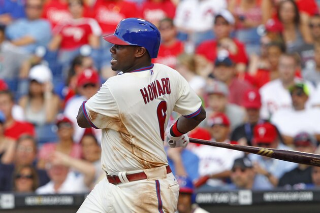 PHILADELPHIA - JUNE 22: Ryan Howard #6 of the Philadelphia Phillies bats during a game against the New York Mets at Citizens Bank Park on June 22, 2013 in Philadelphia, Pennsylvania. The Phillies won 8-7. (Photo by Hunter Martin/Getty Images) PHILADELPHIA - JUNE 22: Ryan Howard #6 of the Philadelphia Phillies bats during a game against the New York Mets at Citizens Bank Park on June 22, 2013 in Philadelphia, Pennsylvania. The Phillies won 8-7. (Photo by Hunter Martin/Getty Images)