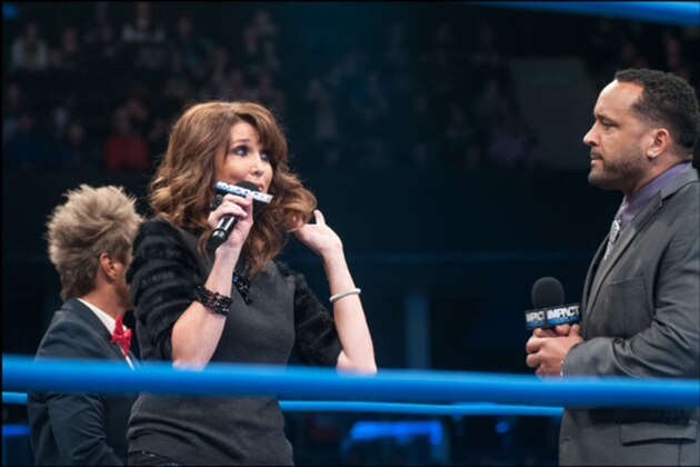 TNA President Dixie Carter confronts MVP.