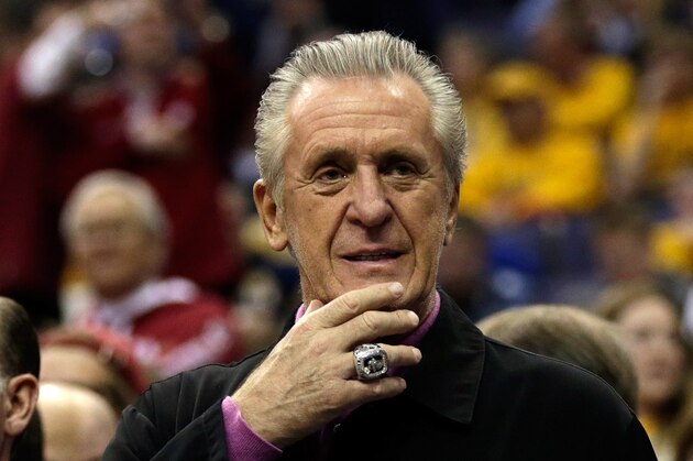 WASHINGTON, DC - MARCH 28:  Pat Riley looks on during the East Regional Round of the 2013 NCAA Men's Basketball Tournament at Verizon Center on March 28, 2013 in Washington, DC.  (Photo by Win McNamee/Getty Images)