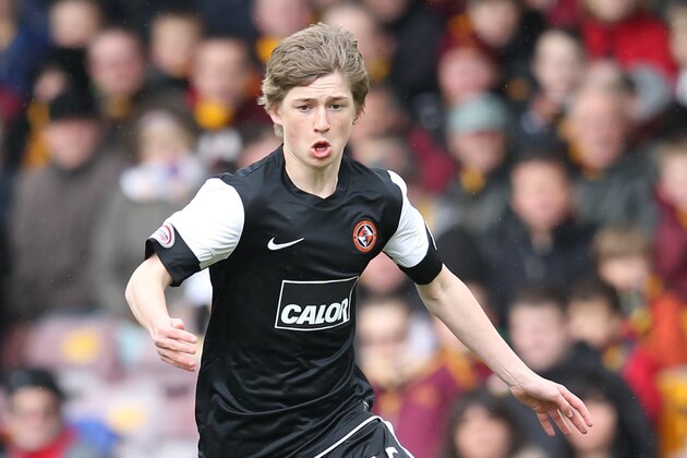 MOTHERWELL, SCOTLAND - MAY 13:  Ryan Gauld of Dundee United in action during the Scottish Premier League match between Motherwell FC and Dundee United FC held at Fir Park on May 13, 2012 in Motherwell, Scotland. (Photo by Ian MacNicol/EuroFootball/Getty Images)