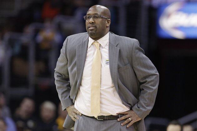 Cleveland Cavaliers head coach Mike Brown watches during an NBA basketball game against the New Orleans Pelicans Tuesday, Jan. 28, 2014, in Cleveland. (AP Photo/Tony Dejak)