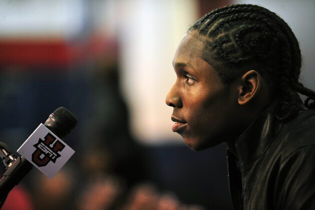 Feb 5, 2014; Gardena, CA, USA; Junipero Serra high school cornerback Adoree Jackson before national signing day at Junipero Serra High School. Mandatory Credit: Gary A. Vasquez-USA TODAY Sports