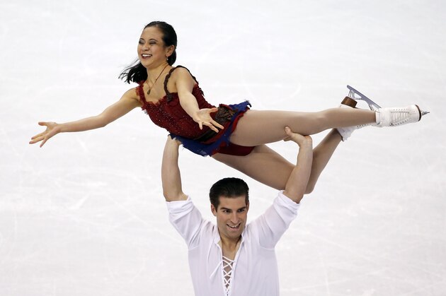 Felicia Zhang and Nathan Bartholomay compete during the pairs free skate at the U.S. Figure Skating Championships in Boston, Saturday, Jan. 11, 2014. (AP Photo/Elise Amendola) Felicia Zhang and Nathan Bartholomay compete during the pairs free skate at the U.S. Figure Skating Championships in Boston, Saturday, Jan. 11, 2014. (AP Photo/Elise Amendola)