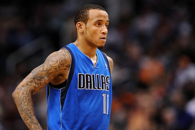 Jan 17, 2014; Phoenix, AZ, USA; Dallas Mavericks guard Monta Ellis (11) stands on the court against the Phoenix Suns in the first half at US Airways Center. Mandatory Credit: Jennifer Stewart-USA TODAY Sports