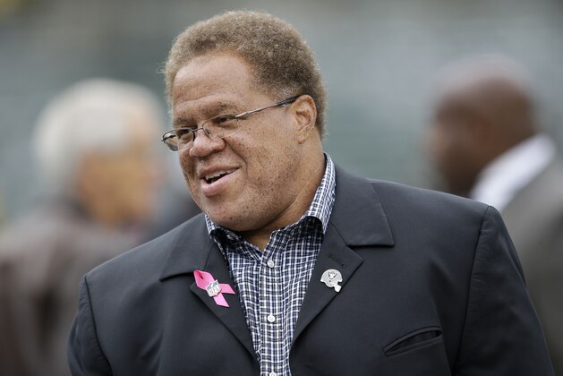 Oakland Raiders general manager Reggie McKenzie before an NFL football game against the Pittsburgh Steelers in Oakland, Calif., Sunday, Oct. 27, 2013. (AP Photo/Marcio Jose Sanchez)