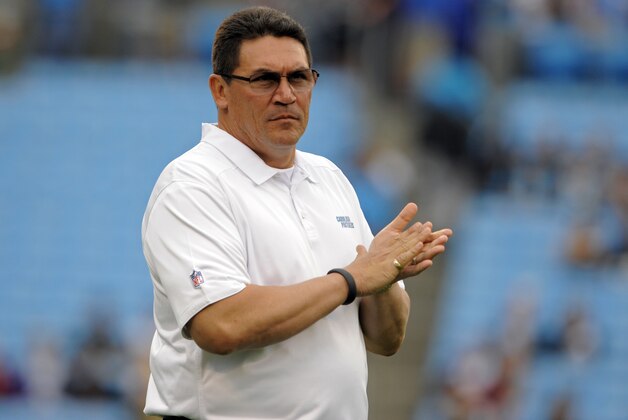 Carolina Panthers head coach Ron Rivera looks on as his team warms up before an NFL football game against the New Orleans Saints in Charlotte, N.C., Sunday, Dec. 22, 2013. (AP Photo/Mike McCarn) Carolina Panthers head coach Ron Rivera looks on as his team warms up before an NFL football game against the New Orleans Saints in Charlotte, N.C., Sunday, Dec. 22, 2013. (AP Photo/Mike McCarn)