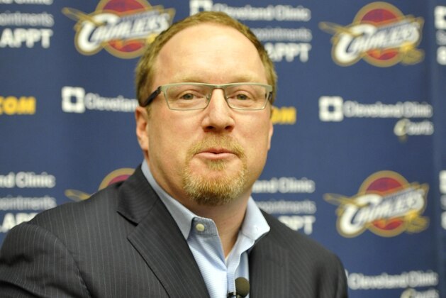 Jul 23, 2013; Independence, OH, USA; Cleveland Cavaliers vice president of basketball operations David Griffin during a press conference at Cleveland Clinic Courts. Mandatory Credit: David Richard-USA TODAY Sports