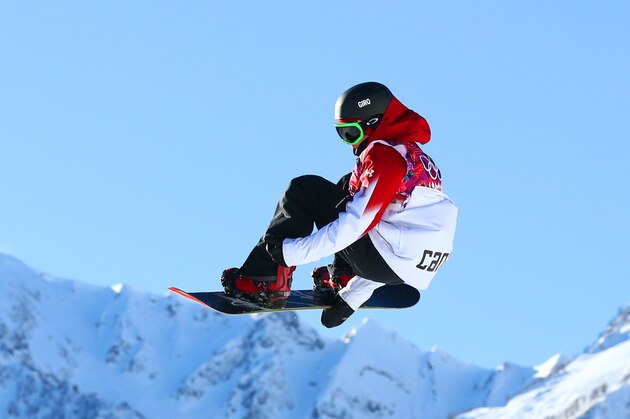SOCHI, RUSSIA - FEBRUARY 06:  Sebastien Toutant of Canada competes in the Men's Slopestyle Qualification during the Sochi 2014 Winter Olympics at Rosa Khutor Extreme Park on February 6, 2014 in Sochi, Russia.  (Photo by Cameron Spencer/Getty Images)