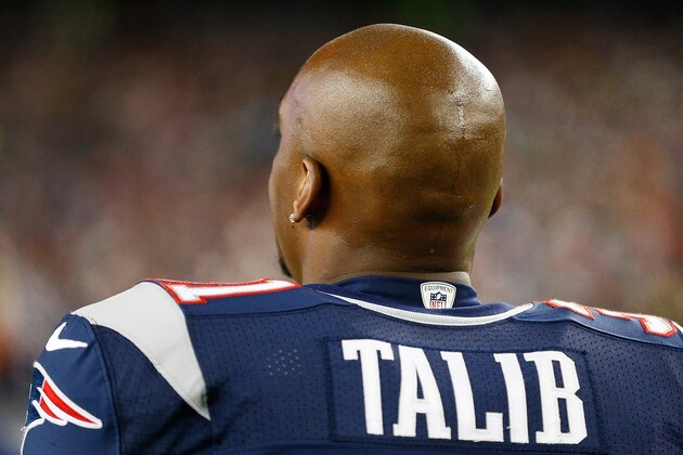 FOXBORO, MA - NOVEMBER 18: Aqib Talib #31 of the New England Patriots watches from the sideline against the Indianapolis Colts in the second half at Gillette Stadium on November 18, 2012 in Foxboro, Massachusetts. (Photo by Jim Rogash/Getty Images)