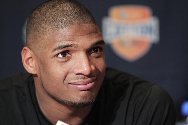 Missouri senior defensive lineman Michael Sam speaks to the media during an NCAA college football news conference, Wednesday, Jan. 1, 2014, in Irving, Texas. Missouri takes on Oklahoma State in the Cotton Bowl on Friday in Arlington, Texas. (AP Photo/Brandon Wade) Missouri senior defensive lineman Michael Sam speaks to the media during an NCAA college football news conference, Wednesday, Jan. 1, 2014, in Irving, Texas. Missouri takes on Oklahoma State in the Cotton Bowl on Friday in Arlington, Texas. (AP Photo/Brandon Wade)