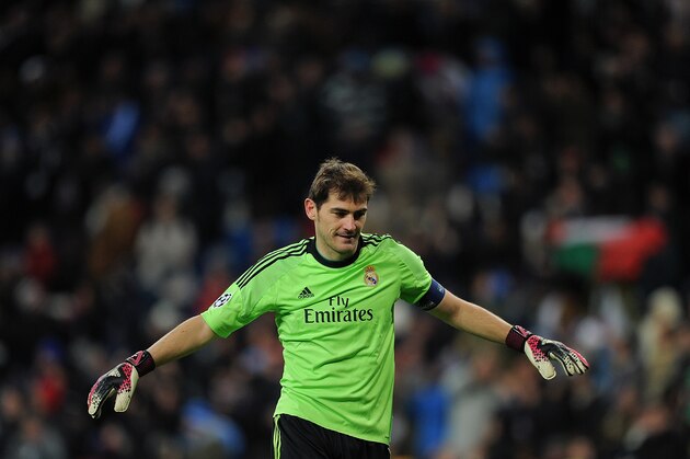 MADRID, SPAIN - NOVEMBER 27:  Iker Casillas of Real Madrid CF looks on during the UEFA Champions League group B match between Real Madrid CF and Galatasaray AS at Estadio Santiago Bernabeu on November 27, 2013 in Madrid, Spain.  (Photo by Denis Doyle/Getty Images)