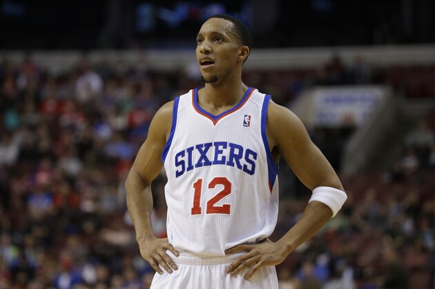 Philadelphia 76ers' Evan Turner in action an NBA basketball game against the Minnesota Timberwolves, Monday, Jan. 6, 2014, in Philadelphia. (AP Photo/Matt Slocum)