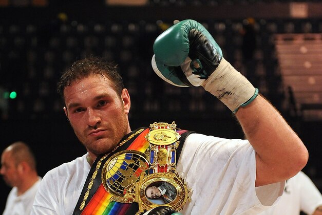 LONDON, ENGLAND - JULY 23:  Tyson Fury celebrates his victory against Dereck Chisora during the British & Commonwealth Heavyweight Title Fight between Dereck Chisora and Tyson Fury at Wembley Arena on July 23, 2011 in London, England.  (Photo by Christopher Lee/Getty Images)