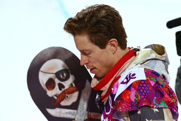 SOCHI, RUSSIA - FEBRUARY 11:  Shaun White of the United States reacts after competing in the Snowboard Men's Halfpipe Finals on day four of the Sochi 2014 Winter Olympics at Rosa Khutor Extreme Park on February 11, 2014 in Sochi, Russia.  (Photo by Cameron Spencer/Getty Images)