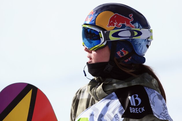 BRECKENRIDGE, CO - DECEMBER 14:  Arielle Gold looks on as she finished fourth in the women's snowboard superpipe final at the Dew Tour iON Mountain Championships on December 14, 2013 in Breckenridge, Colorado.  (Photo by Doug Pensinger/Getty Images)