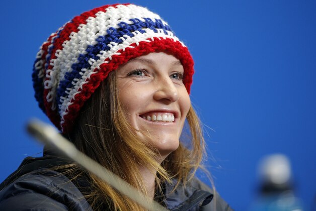 United States' Julia Mancuso smiles during a US ski team press conference at the Gorki media centre at the Sochi 2014 Winter Olympics, Thursday, Feb. 6, 2014, in Krasnaya Polyana, Russia. (AP Photo/Christophe Ena) United States' Julia Mancuso smiles during a US ski team press conference at the Gorki media centre at the Sochi 2014 Winter Olympics, Thursday, Feb. 6, 2014, in Krasnaya Polyana, Russia. (AP Photo/Christophe Ena)