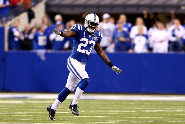 INDIANAPOLIS, IN - JANUARY 04: Cornerback Vontae Davis #23 of the Indianapolis Colts celebrates against the Kansas City Chiefs during a Wild Card Playoff game at Lucas Oil Stadium on January 4, 2014 in Indianapolis, Indiana.  (Photo by Andy Lyons/Getty Images)