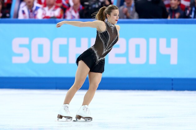 SOCHI, RUSSIA - FEBRUARY 08:  Ashley Wagner of the United States competes in the Figure Skating Team Ladies Short Program during day one of the Sochi 2014 Winter Olympics at Iceberg Skating Palace on February 8, 2014 in Sochi, Russia.  (Photo by Streeter Lecka/Getty Images)