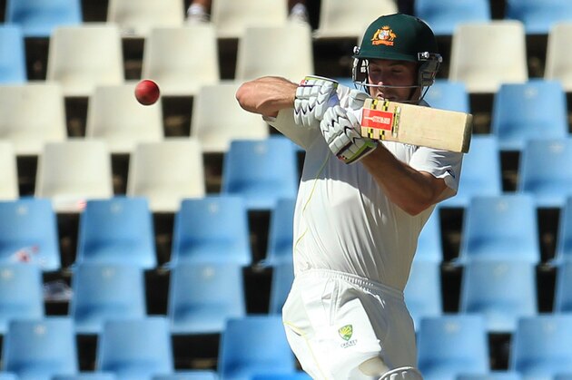 Australia's batsman Shaun Marsh plays a side shot on the first day of their cricket test match against South Africa at Centurion Park in Pretoria, South Africa, Wednesday, Feb. 12, 2014. (AP Photo/Themba Hadebe)