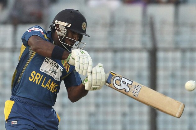 Sri Lanka’s Kusal Perera plays a shot during the first Twenty 20 cricket match against Bangladesh in Chittagong, Bangladesh, Wednesday, Feb. 12, 2014. Sri Lanka won by 2 runs. (AP Photo)