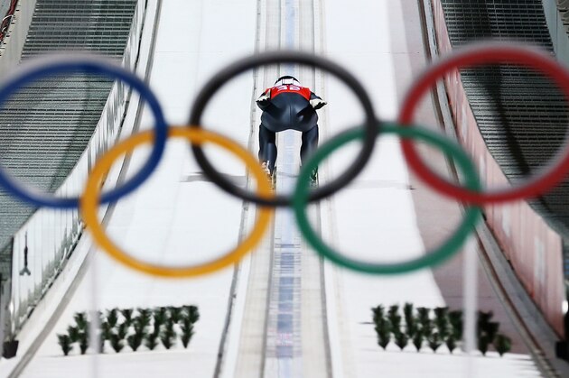 SOCHI, RUSSIA - FEBRUARY 12: Jarkko Maeaettae of Finland jumps during Men's Large Hill Ski Jumping Official Training at RusSki Ski Jumping Centre on day five of the Sochi 2014 Winter Olympics on February 12, 2014 in Sochi, Russia. (Photo by Ryan Pierse/Getty Images) SOCHI, RUSSIA - FEBRUARY 12: Jarkko Maeaettae of Finland jumps during Men's Large Hill Ski Jumping Official Training at RusSki Ski Jumping Centre on day five of the Sochi 2014 Winter Olympics on February 12, 2014 in Sochi, Russia. (Photo by Ryan Pierse/Getty Images)