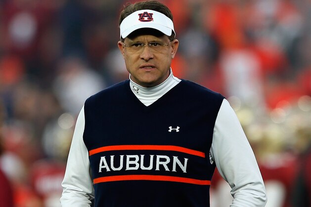 PASADENA, CA - JANUARY 06:  Auburn Tigers head coach Gus Malzahn stands on the field prior to the 2014 Vizio BCS National Championship Game against the Florida State Seminoles at the Rose Bowl on January 6, 2014 in Pasadena, California.  (Photo by Kevin C. Cox/Getty Images)