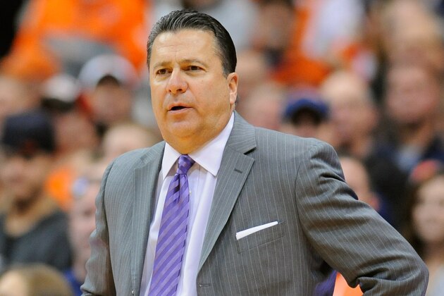 SYRACUSE, NY - NOVEMBER 12:  Head coach Tom Pecora of the Fordham Rams looks on from the sidelines against the Syracuse Orange during the second half at the Carrier Dome on November 12, 2013 in Syracuse, New York.  Syracuse defeated Fordham 89-74.  (Photo by Rich Barnes/Getty Images)